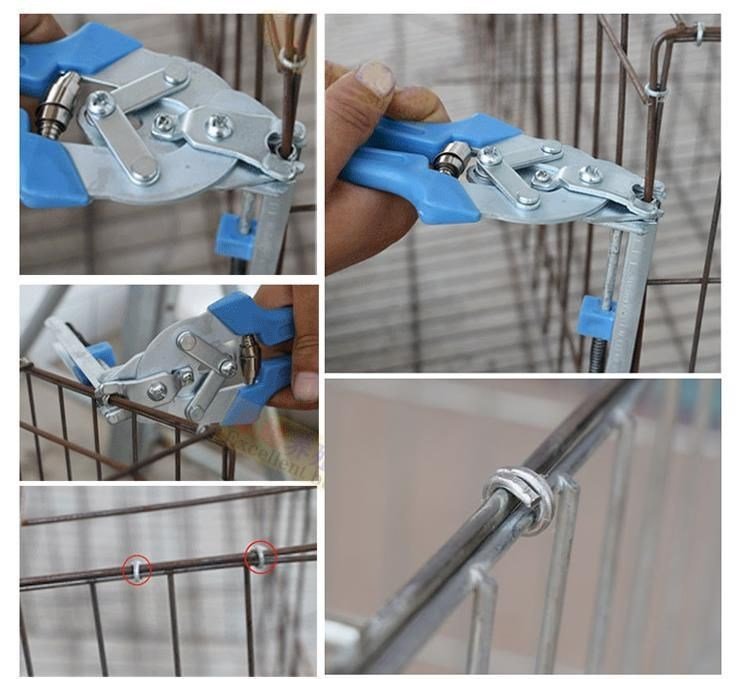 Animals Cage Clamp Installation & 600 M Nails Quality Cage Plier For Chicken Rabbit Mink Fox Bird Dog Cage Accessories kit Tool - Decindoor