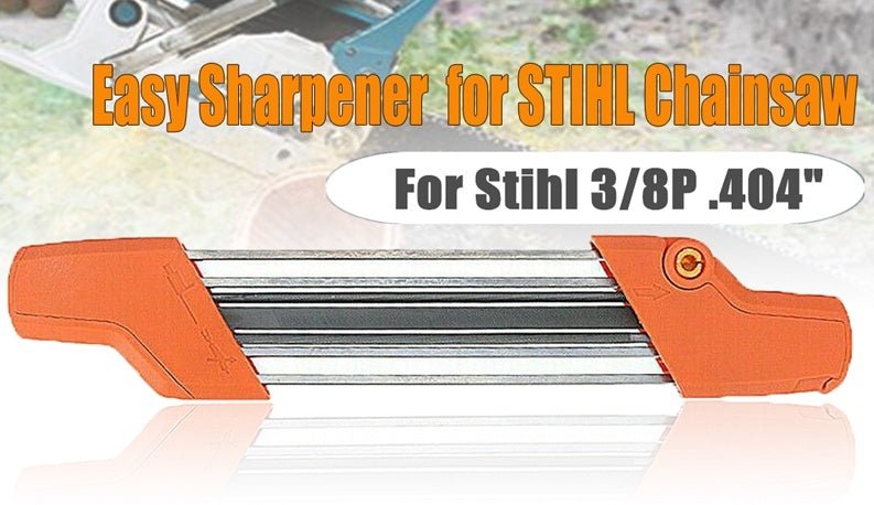 Chainsaw Sharpening File Kit, Metal Chain Sharpener Tool with 13/64" Round Files and Flat File, Fits 3/8" & .404" Chains - Decindoor