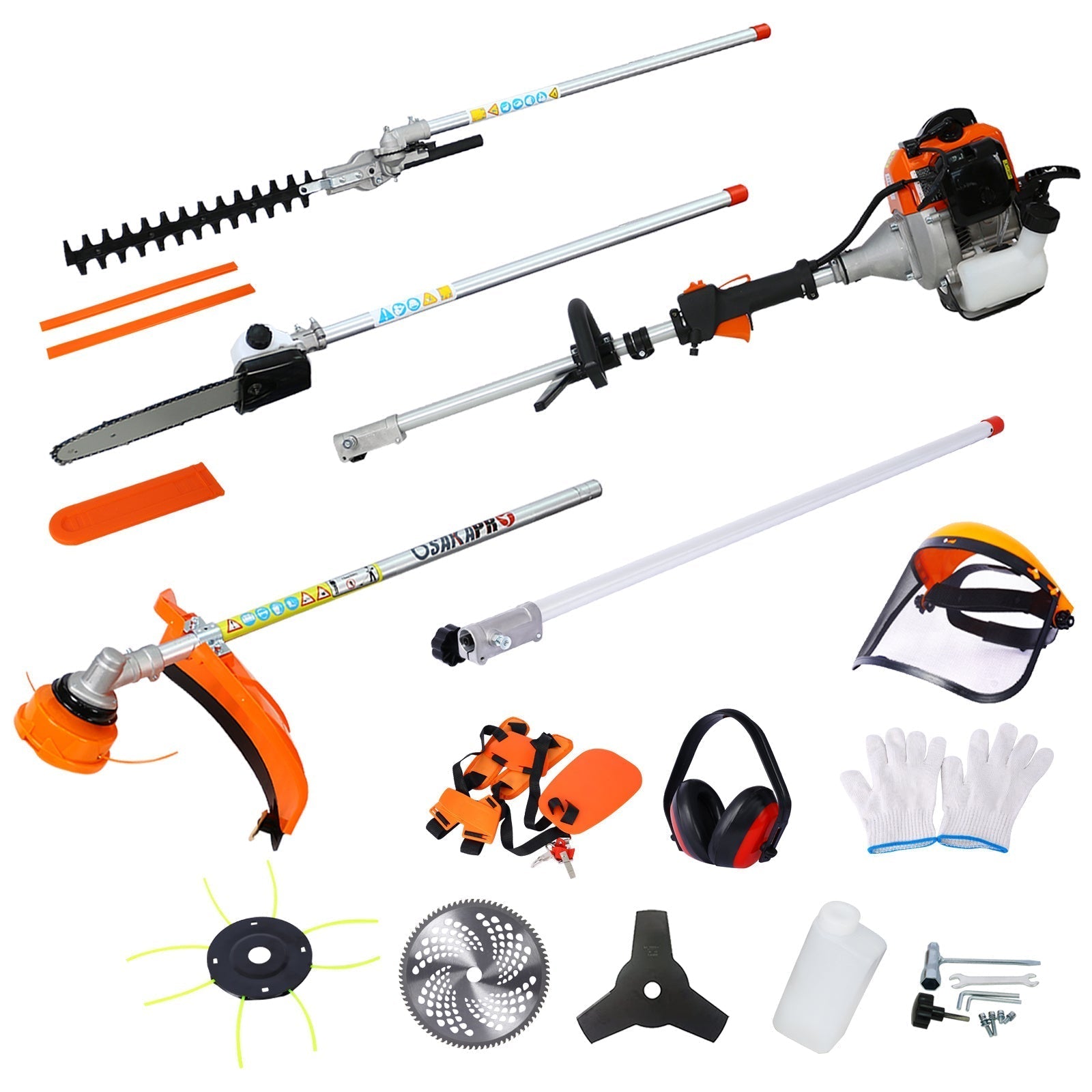 10 - in - 1 Multi - Functional 52CC Gas Garden Tool System - Decindoor