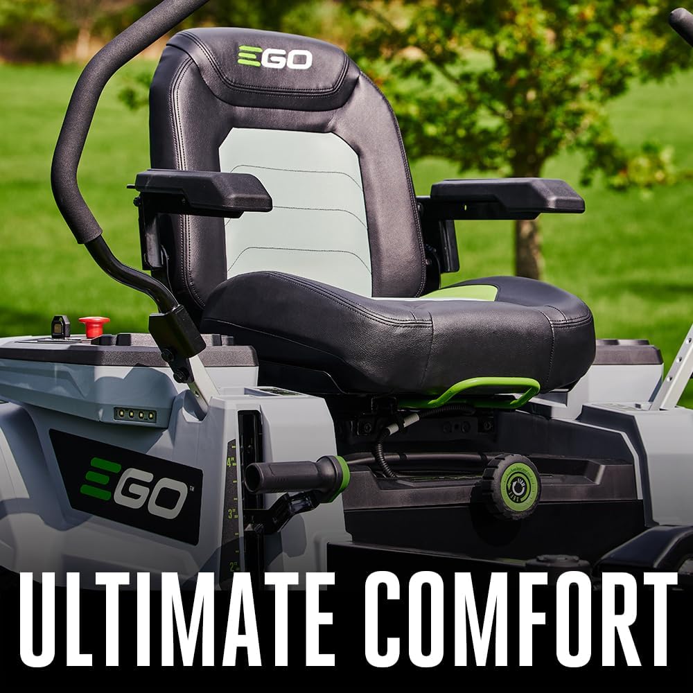 EGO Power+ Electric Riding Lawn Mower, 42" Deck with Zero Turn Radius, Includes (4) 56V 10.0Ah Batteries and Charger ZT4204L - Decindoor