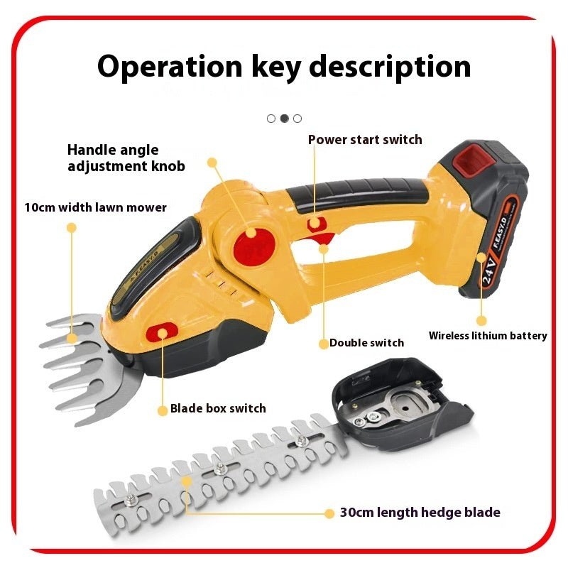 Electric Hedge Shears Dual - purpose Rechargeable Pruning Shear Mower - Decindoor