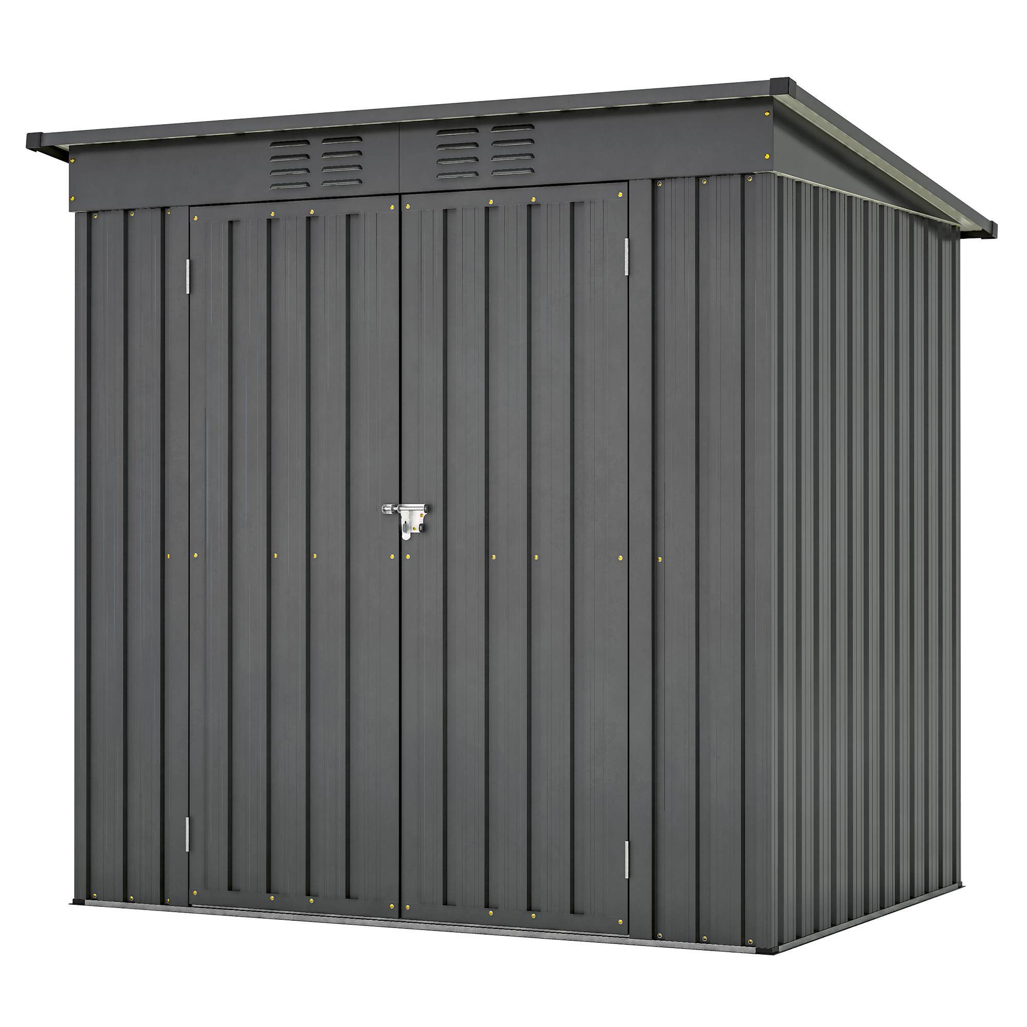 6 X 4 Ft Outdoor Storage Shed, All Weather Tool Shed For Garden, Backyard, Lawn, Black - Decindoor