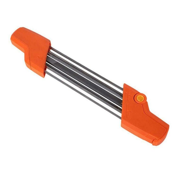 Chainsaw Sharpening File Kit, Metal Chain Sharpener Tool with 13/64" Round Files and Flat File, Fits 3/8" & .404" Chains - Decindoor