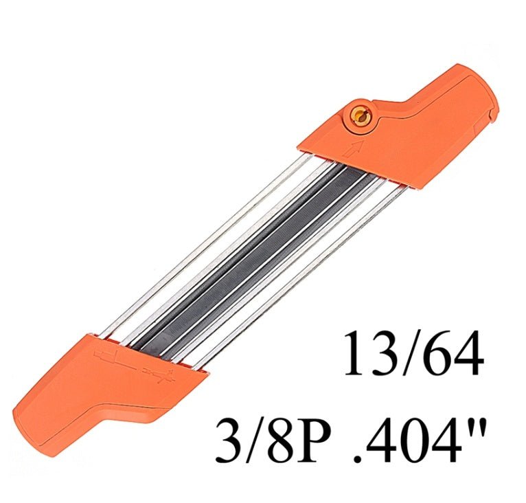Chainsaw Sharpening File Kit, Metal Chain Sharpener Tool with 13/64" Round Files and Flat File, Fits 3/8" & .404" Chains - Decindoor