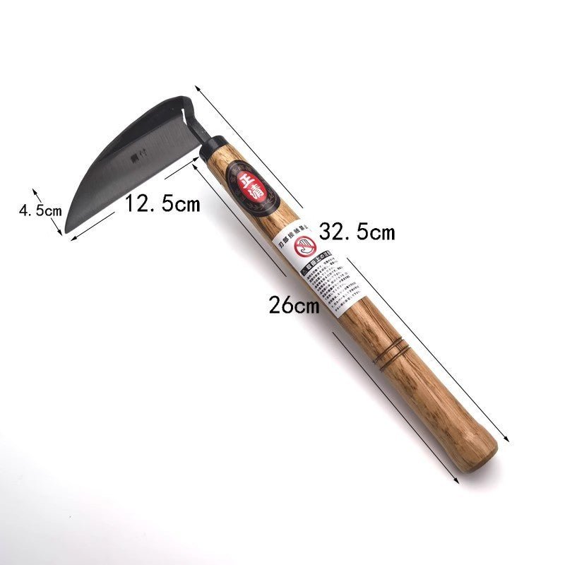 Composite Steel Bent Handlebar Sickle Steel Elbow Hoe Hand Weeding Sickle Gardening Weeding Farm Tools - Decindoor